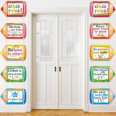 10 pieces posters of class rules for pencil, classroom display table, motivation porch decoration, set of positive banners for school expectations, banner for kindergarten, primary school, kindergarten.. DIAYTAR NIGERIA combines extensive product options with budget-friendly prices, delivered in 5-8 days.