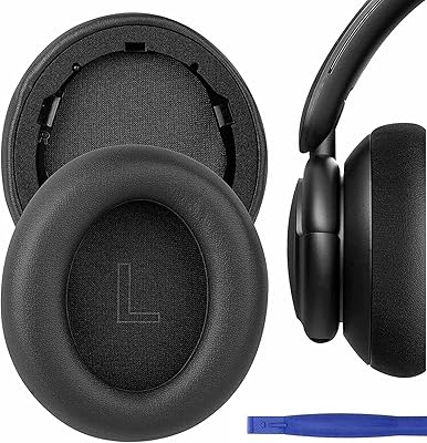 Replacement ear cushions for headphones Anker Soundcore Life Q10 / Q20 / Q30 with flexible protein leather and seifi -shaped memory foam (Q30 (black).. Your shopping aspirations fulfilled at DIAYTAR NIGERIA with competitive prices and reliable delivery.