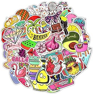 AKOD waterproof vinyl stickers for laptop, water bottle, mobile, skateboarding, luggage (50 pieces).. Experience shopping without stress at DIAYTAR NIGERIA's comprehensive and budget-friendly platform.