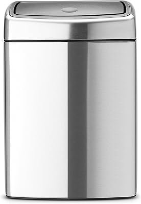 Rectangular bin Brabantia Touch 10 liters matte steel resistant fingerprints.. Affordable choices, delivered fast — that's the DIAYTAR Nigeria promise.