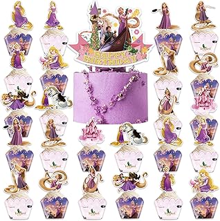 49 pieces of cupcake decorations and Rapunzel cupcake decorations with Rapunzed cartoon pattern for birthday party decorations.. DIAYTAR NIGERIA delivers on our promise of variety, affordability, and prompt nationwide shipping.