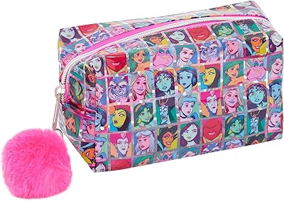 Disney vintage makeup bag Princesses and villains for girls and women, toiletry bag, travel kit, pencil bag, pink, makeup bag.. DIAYTAR NIGERIA makes quality accessible with our affordable prices and dependable delivery service.
