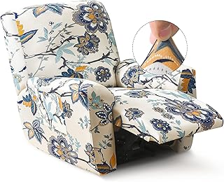 Typles stretchy and sweet eudi armchair cover, 4 pieces of protection for rocking chair with sofa pocket, Lazy Boy chair cover (beige/floral).. DIAYTAR NIGERIA brings quality products to every corner of Nigeria at prices everyone can afford.