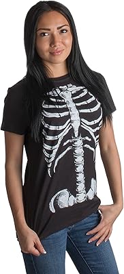 Skeleton printed t-shirt for women | New Halloween costume, black.. DIAYTAR NIGERIA: Your trusted partner for affordable online shopping with reliable delivery timeframes.