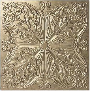 Decorative ceiling tiles Art3D 2x2 adhesives placed on the ceiling, size 24 x 24, pack of 12 Spanish flowers, ancient gold color.. Discover the perfect shopping balance at DIAYTAR NIGERIA with competitive prices and prompt delivery.