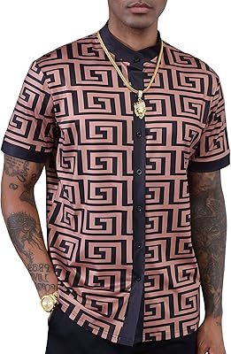 Traditional African print shirt for men, short -sized buttoned shirts with short sleeves, luxury prints for men printed.. Experience the ease of modern shopping with DIAYTAR NIGERIA's comprehensive platform and quick delivery.