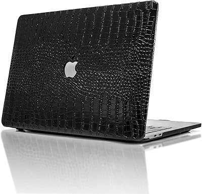 Rigid protection case in higher quality vegan leather with relief finish compatible with MacBook Air 2010-2017 by EVER box (Black).. Fast, affordable, and reliable — that’s the DIAYTAR Nigeria experience.