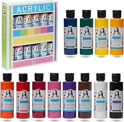 Monalisa acrylic painting kit with 12 colors (Mona 12) 70 ml to paint on wooden stone and canvas for adults amateur and students painters.. Experience the convenience of online shopping with DIAYTAR NIGERIA's reliable 5-8 day delivery service.