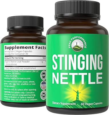 Nettle capsules are made from nettle leaves to treat prostate, hair growth and allergies. Better than root extract. 60 plant -based vegetarian supplement tablets.. Experience convenient online shopping on DIAYTAR Nigeria — wide selection and affordable delivery.