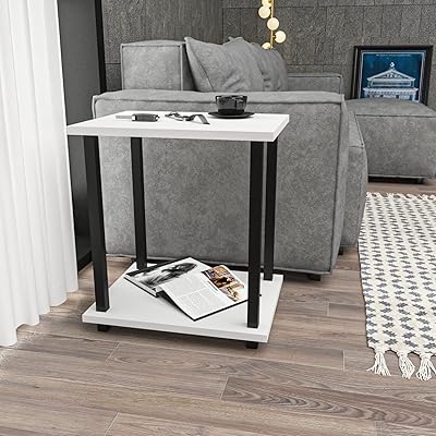 Gurney coffee table - Industrial table - Modern living room table - Limited edition (black/white).. DIAYTAR NIGERIA: Connecting Nigerians with their needs through our affordable and diverse marketplace.