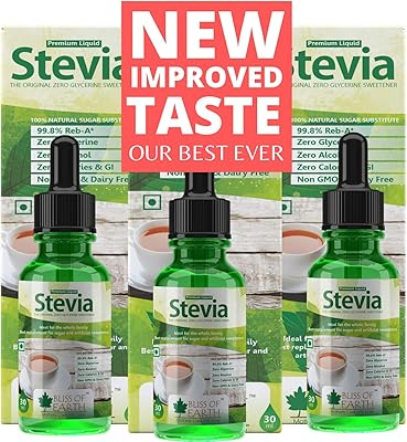 99.8% Original Liquid drops Bliss of Earth 3 x 30 ml (Reb-A Stevia), sweetening without sugar and glycerin in a glass bottle.. Affordable choices, delivered fast — that's the DIAYTAR Nigeria promise.