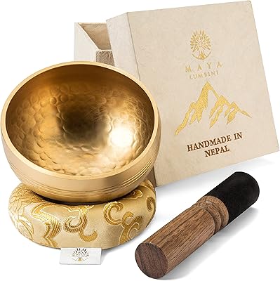 Set of Tibetan singing bowls Maya lumbini sound bowl of meditation of 4 "and mallet.. Your everyday shopping solution, DIAYTAR NIGERIA offers variety and value delivered within 8 days.