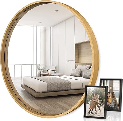 Emi Home round wall mirror with decorative wooden frame 30 inch diameter.. Shop smarter with DIAYTAR NIGERIA's vast product range and budget-friendly delivery within the week.