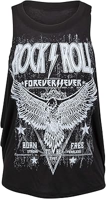 Loose shirt without black sleeve with rock print n 'roll forever for women.. Enjoy deals you can’t resist and delivery you can trust — DIAYTAR Nigeria.