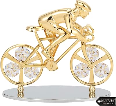 Statue of Matashi Plated 24 -carat plated bike with crystals, cycling table ornament, gift for sports fans, office accessories, pattern gift, home decoration at Christmas.. Your trusted shopping companion, DIAYTAR NIGERIA delivers affordable solutions in just 5-8 days.