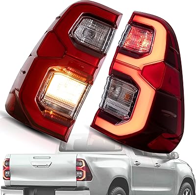 Fland rear light compatible with Toyota Hilux 2015-2020 Base, chassis, Double SR and DLX cabin (not for tonka), rear light with DRL dynamic start-up animation, rear flashing, red.. Explore the biggest product variety online — only at DIAYTAR Nigeria.