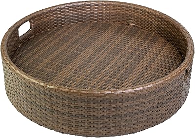 Rattan service tray, superior floating food tray with handles, floating tray for billiard table to serve pool drinks and brunch foods (brown).. DIAYTAR NIGERIA makes quality accessible with our extensive catalog and competitive delivery rates.
