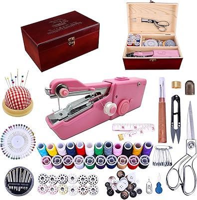 Portable sewing machine, portable manual sewing machine, sewing kits for adults, wooden sewing box, mini sewing machine for beginners [143 pieces].. Embrace the convenience of DIAYTAR NIGERIA with thousands of products at your fingertips, delivered nationwide.