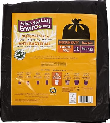 Robust garbage trash bags 15 pieces Size L 55 Gallons flat black 80x110 cm.. Make every purchase count with DIAYTAR Nigeria — shop smart, shop fast.