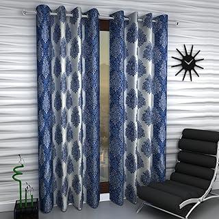 Home Sizzler Porte Curtains 2 pieces in polyester, size 116 x 210 cm, blue, cashmere.. Your shopping dreams realized through DIAYTAR NIGERIA's affordable platform with reliable delivery times.
