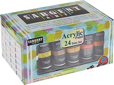 Sargent art 23-0524 acrylic painting set, 22 ml tubes, 24 colors.. Experience shopping freedom with DIAYTAR NIGERIA's vast selection and 5-8 day nationwide delivery service.