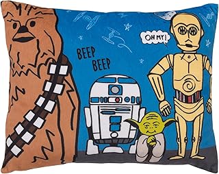 Decorative plush pillow for Baby Star Wars Blue, Brown and Yellow.. DIAYTAR NIGERIA: Your trusted partner for affordable online shopping with reliable delivery timeframes.
