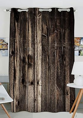 Aczjnt Artistic Wood Window Curtains Vintage Rustic Style For Bedroom, Kitchen, Interior Decoration, Living Room, 132.1 x 213.4 cm, 1 panel.. DIAYTAR NIGERIA: Where every search yields affordable results delivered promptly to your door.
