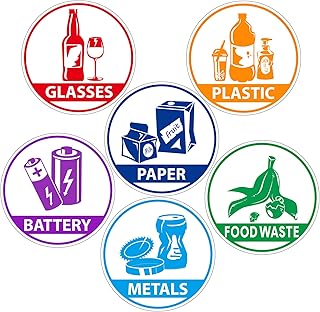6 -room trash tags, adjustable and waterproof trash tags, metal, plastic and glass sorting paper labels, recycling label for home office use.. Discover endless possibilities with DIAYTAR NIGERIA's comprehensive catalog and budget-friendly delivery.