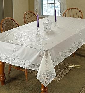 Rectangular tablecloth in vinyl and purple lace Lenin Bittenburg, 54 "x 72", beige.. DIAYTAR NIGERIA: Where every search leads to affordable products delivered promptly across Nigeria.