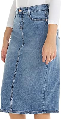 Midi jeans skirt for woman - modest stretch jeans for women - milan.. DIAYTAR NIGERIA brings online shopping to every Nigerian with affordable prices and reliable shipping.