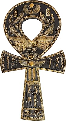 Egyptian decorative mural ancient design Tuscano, 16 inches, black and gold.. Get more for less on DIAYTAR Nigeria — Nigeria’s favorite e-commerce platform.