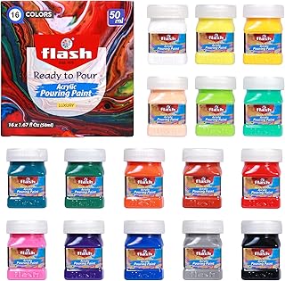 Flash acrylic paint ready to sink into 16 shades of 50 ml each with high speed technology for canvas, glass, paper, wood, tiles and stone.. Shop with purpose at DIAYTAR NIGERIA and receive products at unbeatable prices within the week.