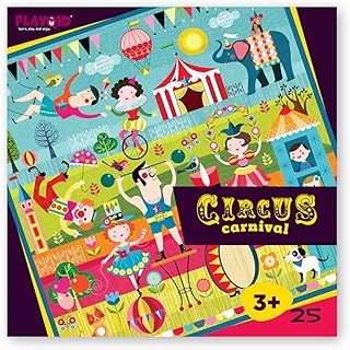 Géant Playkiwid puzzle of Circus Carnival, made up of 25 large rooms, for children from 3 years old, size 56 x 56 cm.. DIAYTAR NIGERIA: Creating access to affordable products for every Nigerian with our swift delivery service.
