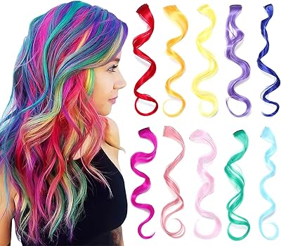 Colorful curly curly hair extensions storms resistant heat resistant for girls women children 10 multicolored party gifts with clips (colored sets).. DIAYTAR NIGERIA: Your trusted partner for affordable online shopping with reliable delivery timeframes.