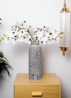 Yatai Lot of 4 flowers of cymbidium orchids artificial to realistic touch, false orchid flowers for weddings, bridal bouquets and artisanal decorations (white, 4).. Your comprehensive marketplace awaits at DIAYTAR NIGERIA with affordable prices and reliable delivery times.