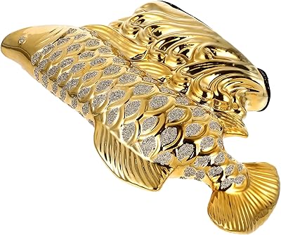 Besportble Fish figurine Chinese Feng Shui in ceramic, Arowana, Golden Fish, Home Decoration, Office, Table Decoration, Bed Carrier Gifts.. DIAYTAR NIGERIA: Where quality meets affordability, with thousands of products delivered in less than 8 days.