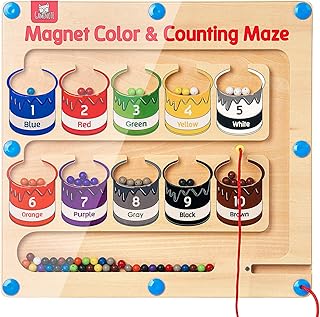 Magnetic labyrinth and colorful Gamenut figures - Wooden magnetic puzzles for the activities of young children, count and associate montessori games for fine motor skills.. Discover the perfect shopping balance at DIAYTAR NIGERIA with competitive prices and prompt delivery.