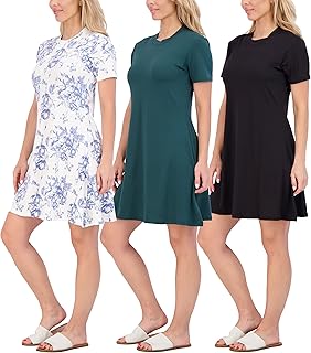 Set of 3: Double and relaxed t-shirt dress for women (available in large size).. DIAYTAR NIGERIA: Where quality meets affordability, with thousands of products delivered in less than 8 days.