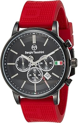 Streamline watch with silicone bracelet for men St.1.10257-4, black/red, red, bracelet.. DIAYTAR NIGERIA: Where quality meets affordability, with thousands of products delivered in less than 8 days.