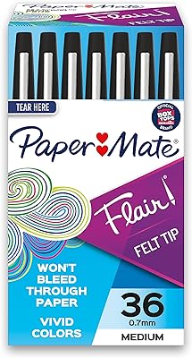 Sensoles pens Paper Mate Flare, medium point (0.7 mm), black, 36 pieces.. Shop with purpose at DIAYTAR NIGERIA and receive quality products at budget rates within 8 days.