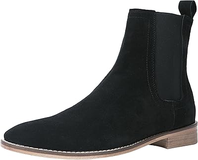 Chelsea boots in suede for men, relaxed formal shoes, ankle length, gray brown black.. Shop electronics, clothes, and everything in between on DIAYTAR Nigeria.