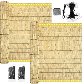 3.3 x 13 feet confidentiality fence in natural bamboo with 200 black nylon cable attaches and LED light garland for garden decoration, porch, patio.. Your everyday shopping solution, DIAYTAR NIGERIA offers variety and value delivered within 8 days.