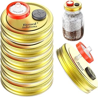 6 Regular mouth lids for Mason Culture Master Master of Mushroom Liquid, Cereal producer with PTFE syringe filter of 0.2 microns and self-treatment injection ports for the cultivation of mushrooms.. Discover endless shopping possibilities at DIAYTAR NIGERIA, with budget-friendly prices and reliable delivery.