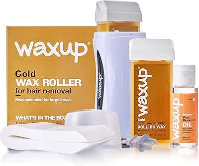 Waxup Roll-on hair removal kit for women, Kit of Roll-On Doré hair wax. 1-heater-waxing roll, 25 uncommon waxed wax strips, 2 wax cartridge recharging rolls, 1 wax dissolving with almond oil... Discover the convenience of DIAYTAR NIGERIA's vast product range delivered affordably in 5-8 days.
