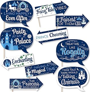 Set of accessories for Big Dot of Happiness Royal Prince and Princess photo cabin - 10 pieces.. DIAYTAR NIGERIA: Connecting Nigerians with affordable products delivered promptly nationwide.