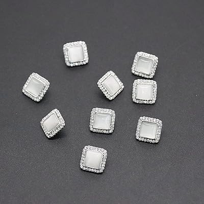 10 pieces of decoration buttons in silver rhinestones sewn on clothing buttons for DIY decoration.. Unlock endless possibilities with DIAYTAR NIGERIA's affordable marketplace and reliable delivery service.