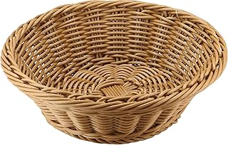 Robust round basket in rattan and polypropylene snex, brown, 18.5 x 7.5 cm, model C06040V.. Shop local, shop fast — DIAYTAR Nigeria delivers across the country.