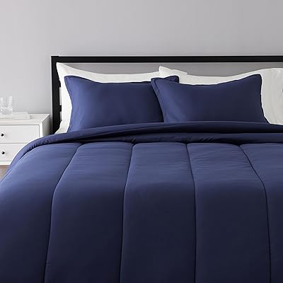 Amazonbasics bed set for double/queen size bed, navy blue, microfiber, super soft.. Shop with confidence at DIAYTAR NIGERIA, offering thousands of products with budget-friendly shipping.