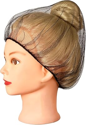 24 "black nylon hair fillet, durable hair net for catering. 100 disposable hair nets for sleep/horse riding/business/women and men and men.. DIAYTAR NIGERIA: Your partner in affordable online retail with reliable delivery across the nation.