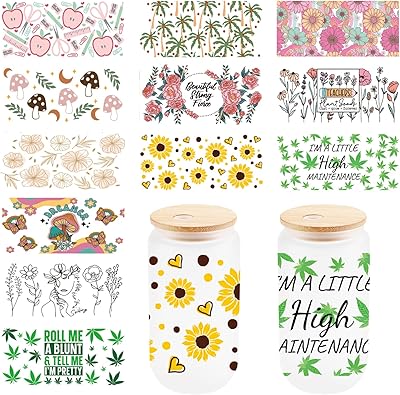 Absitio DTF UV Cup Wrap 12 pieces with floral print.. From phone accessories to home decor — DIAYTAR Nigeria ships it fast.